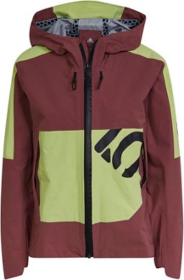 Five Ten Women's All Mountain MTB Rain Jacket - Quiet Crimson-Pulse Lime, Quiet Crimson-Pulse Lime